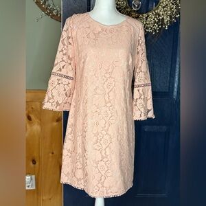 Vince Camuto Lace Shift Blush Pink Dress Size 8 NWT